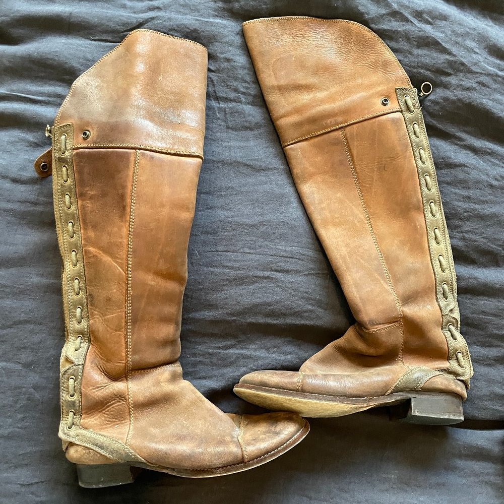 Classic Jeffrey Campbell Over the Knee Leather Boots - Size 9